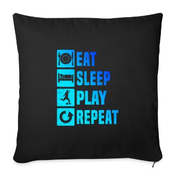 Match de football féminin - Housse de coussin décorative 45 x 45 cm - noir - Devant
