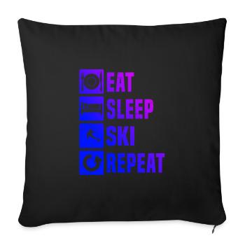 Skiing Ski Stunt Ski Women Skiing Skiers - Sofa pillowcase 17,3'' x 17,3'' (45 x 45 cm) - black - Front