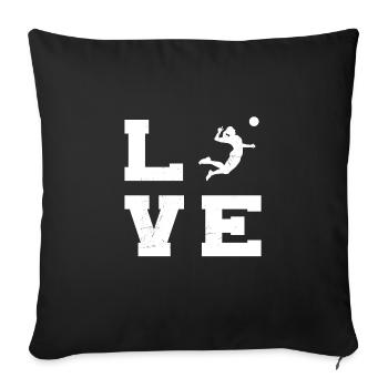Jeux de volleyball féminin Joueurs de volleyball masculins - Housse de coussin décorative 45 x 45 cm - noir - Devant
