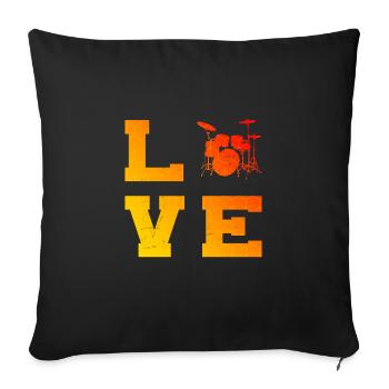Women Drums Drummer Drummer - Sofa pillowcase 17,3'' x 17,3'' (45 x 45 cm) - black - Front