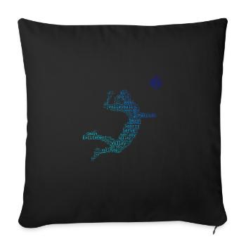 Women's volleyball - Sofa pillowcase 17,3'' x 17,3'' (45 x 45 cm) - black - Front