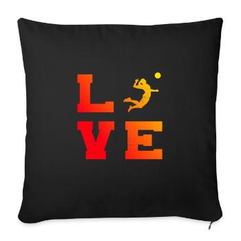 Joueuse de volleyball féminin Joueuse de volleyball - Housse de coussin décorative 45 x 45 cm - noir - Devant