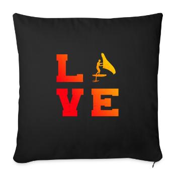 wingfoil hydrofoil wingsurf wingsurf Women - Sofa pillowcase 17,3'' x 17,3'' (45 x 45 cm) - black - Front