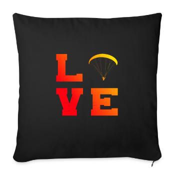 Paragliding Paragliding Women Paragliding - Sofa pillowcase 17,3'' x 17,3'' (45 x 45 cm) - black - Front