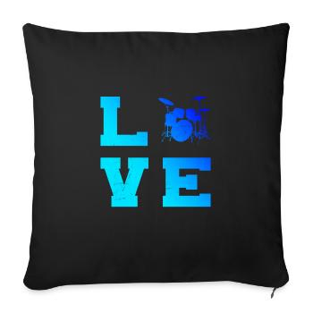 Men's Drumming Drummer Women - Sofa pillowcase 17,3'' x 17,3'' (45 x 45 cm) - black - Front
