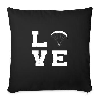 Paragliding Paragliding Paragliding - Sofa pillowcase 17,3'' x 17,3'' (45 x 45 cm) - black - Front