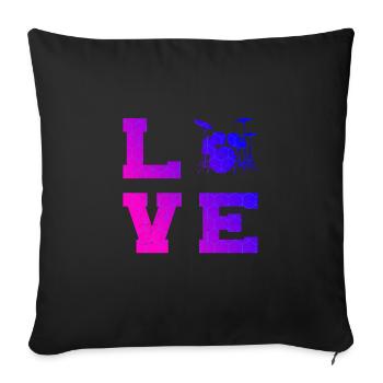 Tambours Femmes Batteur Percussion - Housse de coussin décorative 45 x 45 cm - noir - Devant