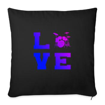 Batteur Kit de batterie Femmes Batteur - Housse de coussin décorative 45 x 45 cm - noir - Devant