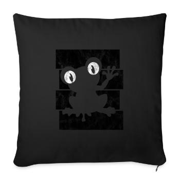Frosch Frösche Geschenk für Kinder Lustig Witzig - Sofakissenbezug 45 x 45 cm - Schwarz - Vorne