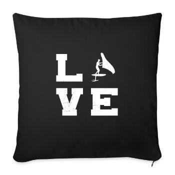 foilwing wingsurf wingsurf women's hydrofoil - Sofa pillowcase 17,3'' x 17,3'' (45 x 45 cm) - black - Front
