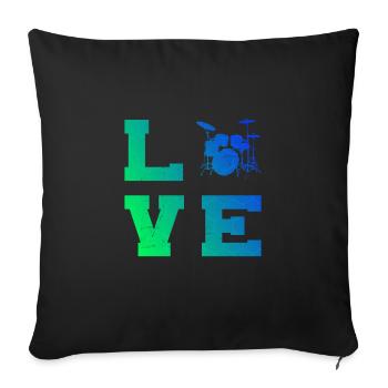 Drummer Percussionist Women Drums - Sofa pillowcase 17,3'' x 17,3'' (45 x 45 cm) - black - Front