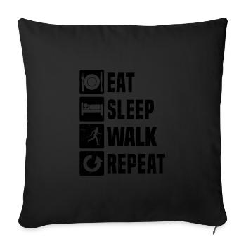 Walking Herren Damen Nordic Walker Walken - Sofakissenbezug 45 x 45 cm - Schwarz - Vorne