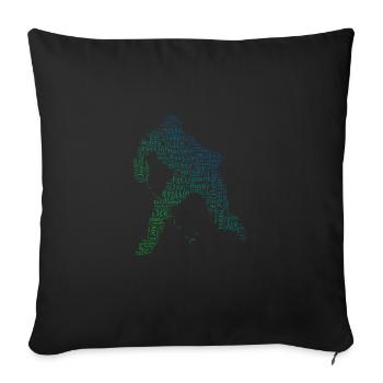Hockey sur glace Joueuses de hockey sur glace Jeux féminins de hockey sur glace - Housse de coussin décorative 45 x 45 cm - noir - Devant
