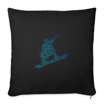 Snowboarder Femmes Snowboard Hommes - Housse de coussin décorative 45 x 45 cm - noir - Devant