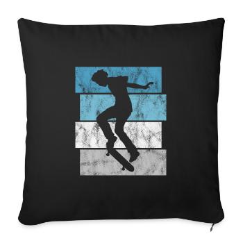 Skateboarder Skateboard Skater Skate Skateing - Sofa pillowcase 17,3'' x 17,3'' (45 x 45 cm) - black - Front