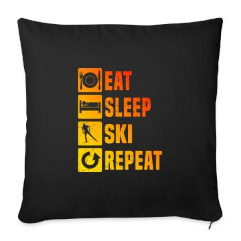 Cross-Country Skating Cross-Country Men's Cross-Country Classic - Sofa pillowcase 17,3'' x 17,3'' (45 x 45 cm) - black - Front