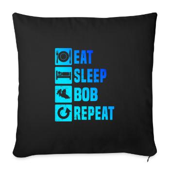 Men's bobsleigh run Bobsleigh Two-man bobsleigh - Sofa pillowcase 17,3'' x 17,3'' (45 x 45 cm) - black - Front