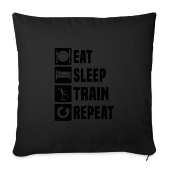 Aerobic Fitness Training Aerobics Aerobic Fitness - Sofa pillowcase 17,3'' x 17,3'' (45 x 45 cm) - black - Front