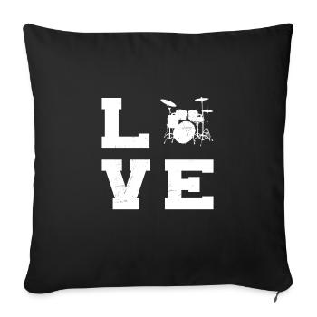 Drums Men Percussionist Drummer - Sofa pillowcase 17,3'' x 17,3'' (45 x 45 cm) - black - Front