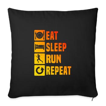 Jogging Fitness Homme Course à pied Femme - Housse de coussin décorative 45 x 45 cm - noir - Devant