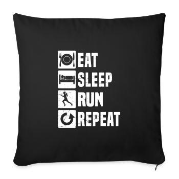 Joggen Cross Country Running Jogging Running - Housse de coussin décorative 45 x 45 cm - noir - Devant