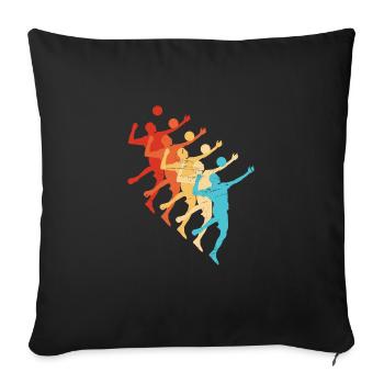 Fistball Joueur Volleyball Homme Fistball - Housse de coussin décorative 45 x 45 cm - noir - Devant