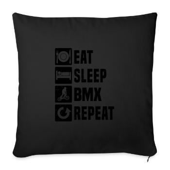Cyclisme Vélo bmx Hommes bmx Garçons BMX Vélo - Housse de coussin décorative 45 x 45 cm - noir - Devant
