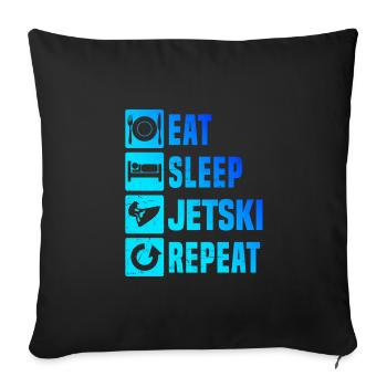 Men's Jetski Jet Ski Riding Water Sports Jetskiing - Sofa pillowcase 17,3'' x 17,3'' (45 x 45 cm) - black - Front