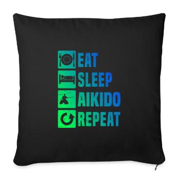 Men's Aikidoka Aikido Martial Arts Women Martial Ar - Sofa pillowcase 17,3'' x 17,3'' (45 x 45 cm) - black - Front