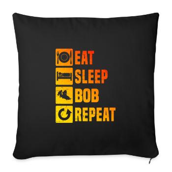 Bobsleigh Two-man Bobsleigh Women Bobsleigh Track - Sofa pillowcase 17,3'' x 17,3'' (45 x 45 cm) - black - Front