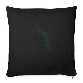 Hockey sur glace Joueurs de hockey sur glace Joueurs de hockey sur glace - Housse de coussin décorative 45 x 45 cm - noir - Devant
