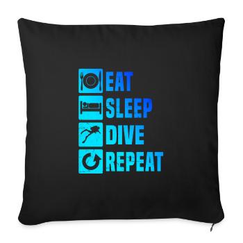 Tauchen Diving Free Dive Scuba Diver Taucher - Sofa pillowcase 17,3'' x 17,3'' (45 x 45 cm) - black - Front