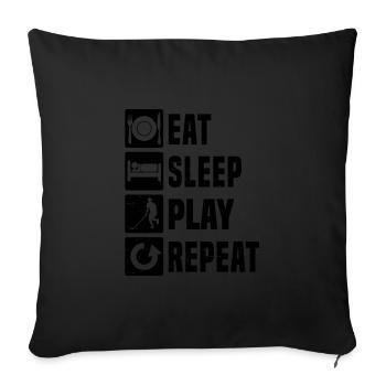 Floorball Hockey Innebandy Men Women Salibandy - Sofa pillowcase 17,3'' x 17,3'' (45 x 45 cm) - black - Front