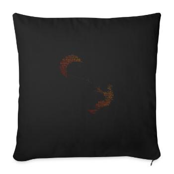 Kitesurfing Women Kitesurf Kite Kite Kitesurfing - Sofa pillowcase 17,3'' x 17,3'' (45 x 45 cm) - black - Front