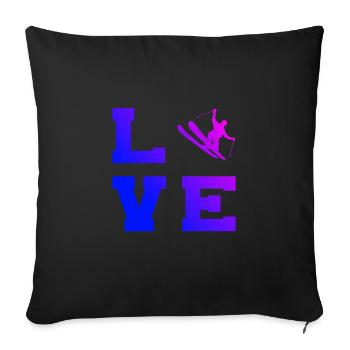 Herren Slopestyle Freestyle Ski Ski Jumping - Sofakissenbezug 45 x 45 cm - Schwarz - Vorne