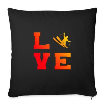 Ski Hommes Ski Freestyle Slopestyle Saut à Ski - Housse de coussin décorative 45 x 45 cm - noir - Devant