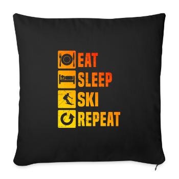 Winter Sports Skiing Men Stunt Skiing - Sofa pillowcase 17,3'' x 17,3'' (45 x 45 cm) - black - Front
