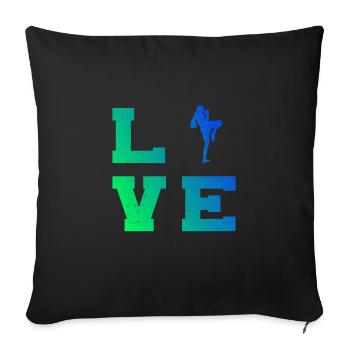 Muay Thai Hommes Boxe Thaï Boxeuse Thaïlandaise Boxeuse Thaïlandaise - Housse de coussin décorative 45 x 45 cm - noir - Devant