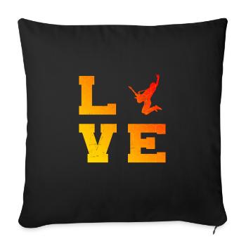 guitare acoustique guitare électrique - Housse de coussin décorative 45 x 45 cm - noir - Devant
