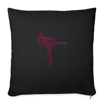 Muay Thai Boxe Femme Boxe Thaï Hommes Boxe Thaï - Housse de coussin décorative 45 x 45 cm - noir - Devant