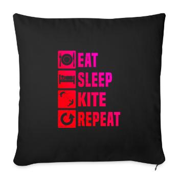 Femmes Hommes Kitesurf Kitesurf Kitesurf Kitesurf - Housse de coussin décorative 45 x 45 cm - noir - Devant