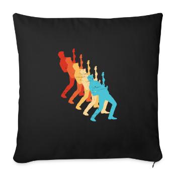 guitare classique Guitariste électrique pour hommes - Housse de coussin décorative 45 x 45 cm - noir - Devant