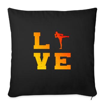 Boxeurs Thaïlandais Femmes Thaiboxe Thaï Boxe Hommes - Housse de coussin décorative 45 x 45 cm - noir - Devant