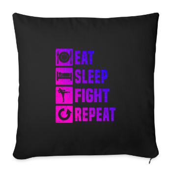 Women Men Thai Boxing Thai Boxing Thaiboxing - Sofa pillowcase 17,3'' x 17,3'' (45 x 45 cm) - black - Front