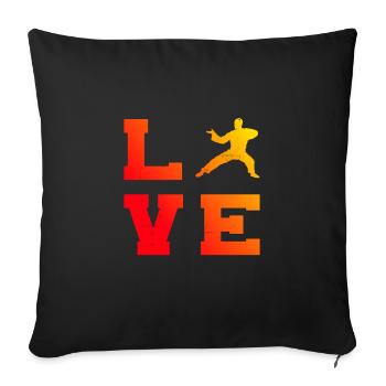 Women's Men's Martial Arts Kung Fu Kungfu Wushu - Sofa pillowcase 17,3'' x 17,3'' (45 x 45 cm) - black - Front