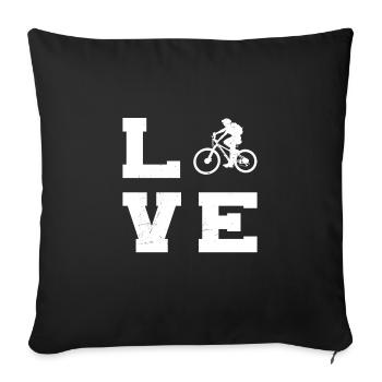 Radfahren Damen Mountainbike Mountainbiker - Sofakissenbezug 45 x 45 cm - Schwarz - Vorne