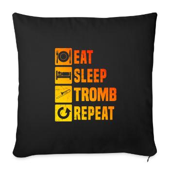Trombone Trombone Jazz Trombone Jazz Tromboniste - Housse de coussin décorative 45 x 45 cm - noir - Devant