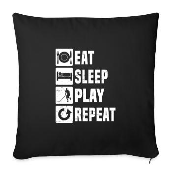 Floorball Floorball Femmes Innebandy Hommes - Housse de coussin décorative 45 x 45 cm - noir - Devant