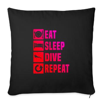 Plongeur Plongeur Plongée Hommes Plongée sous-marine - Housse de coussin décorative 45 x 45 cm - noir - Devant