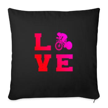 Road Bike Women's Road Cyclist Road Cycling - Sofa pillowcase 17,3'' x 17,3'' (45 x 45 cm) - black - Front